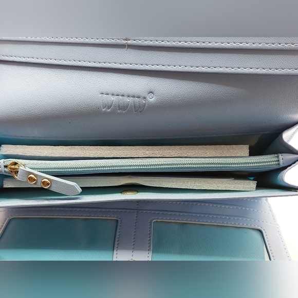 Blue RFID Blocking Large Capacity Wallet Clutch Credit Card Holder‎ - Picture 3 of 7